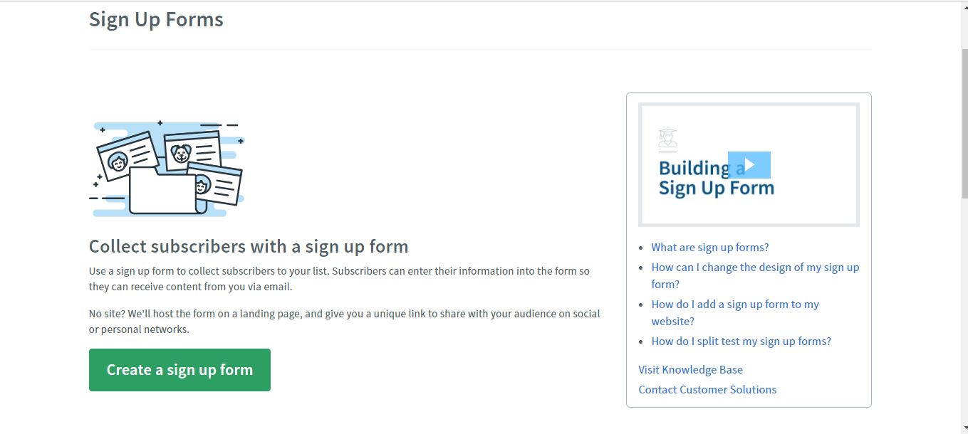 create sign up form