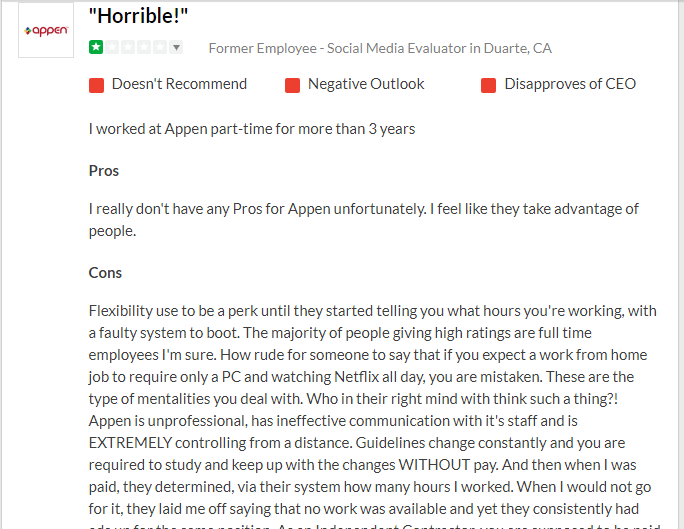 appen horrible review