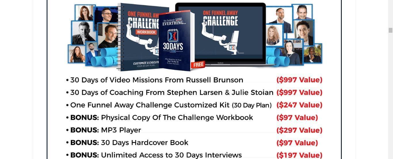 clickfunnels affiliate bootcamp and one funnel away challenge bonuses