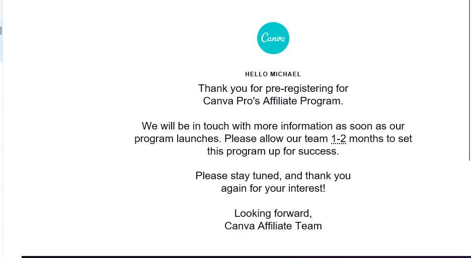 canva affiliate program registration email