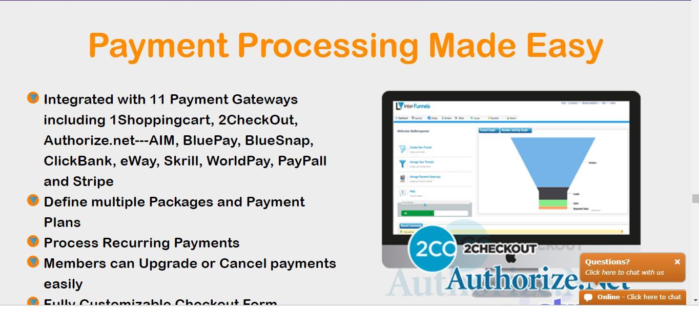 Interfunnels payment processors