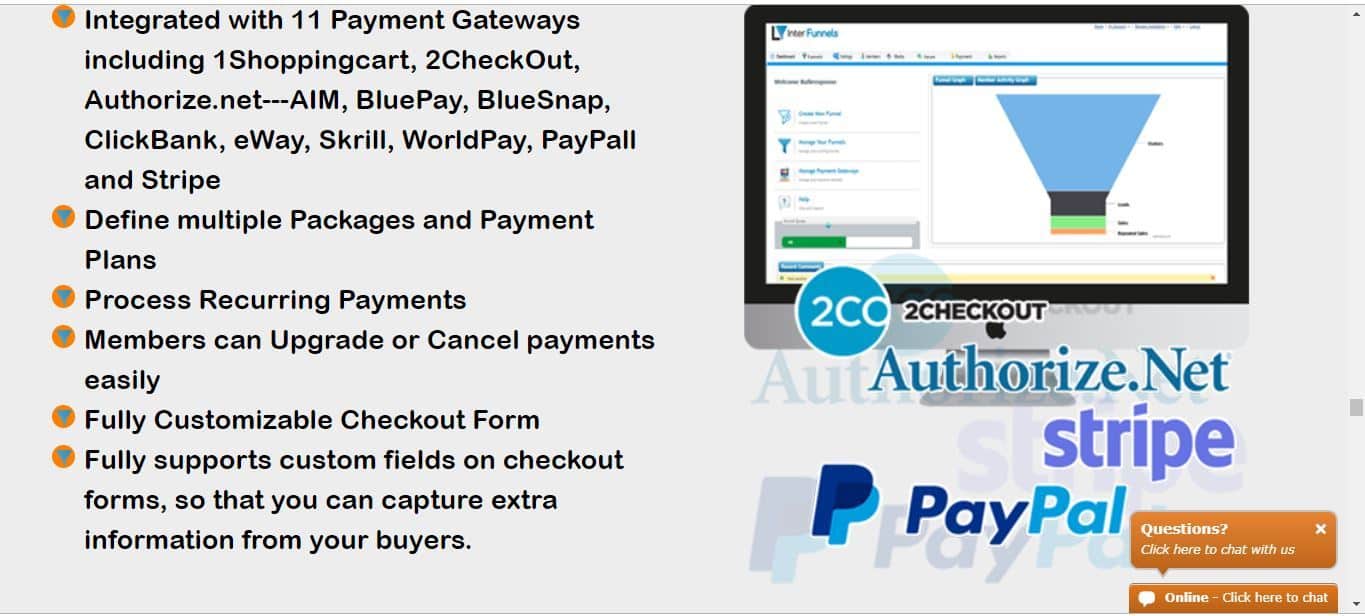 interfunnels payment processors