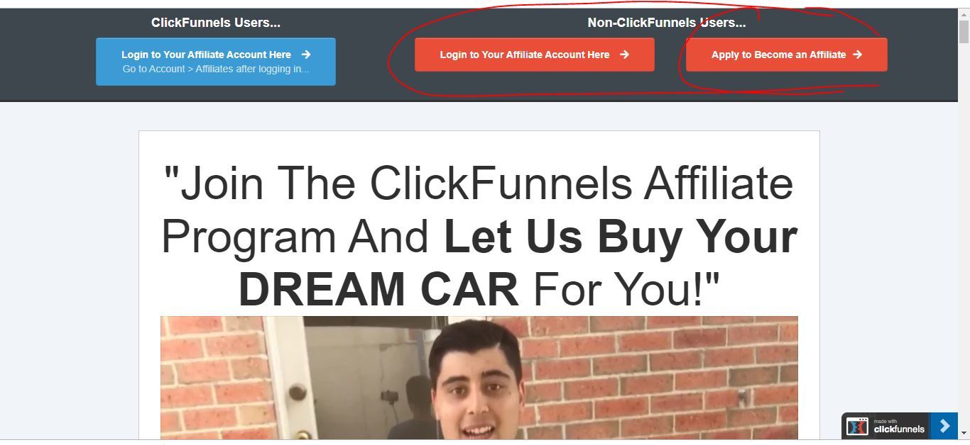 whats your dream car clickfunnels affiliate sign up