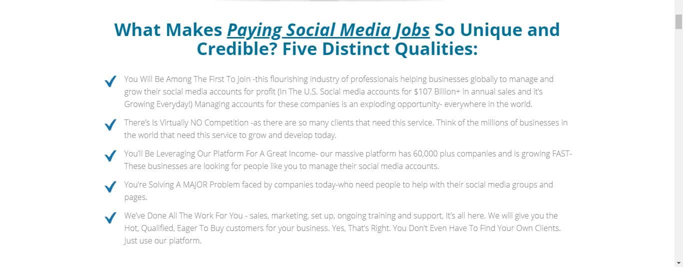 paid social media jobs unique