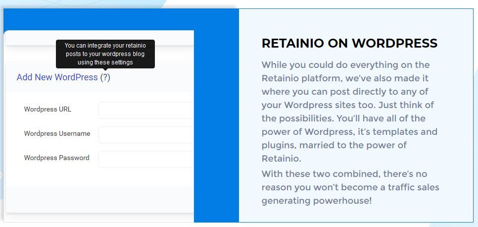 retainio on wordpress