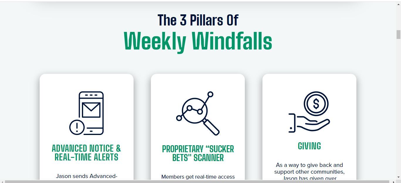 3 pillars of weekly windfalls