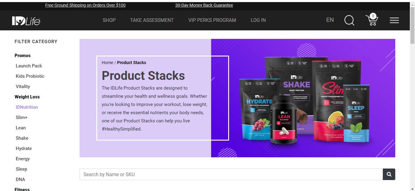 IDLife product stacks 2