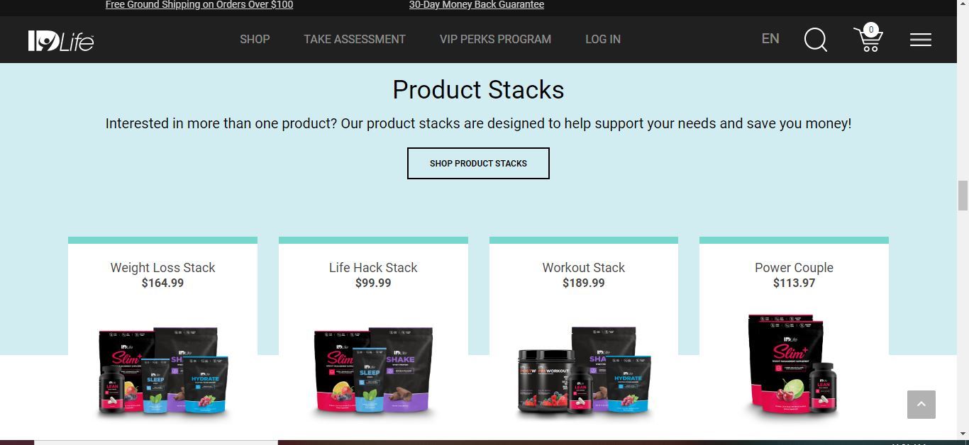 IDLife product stacks