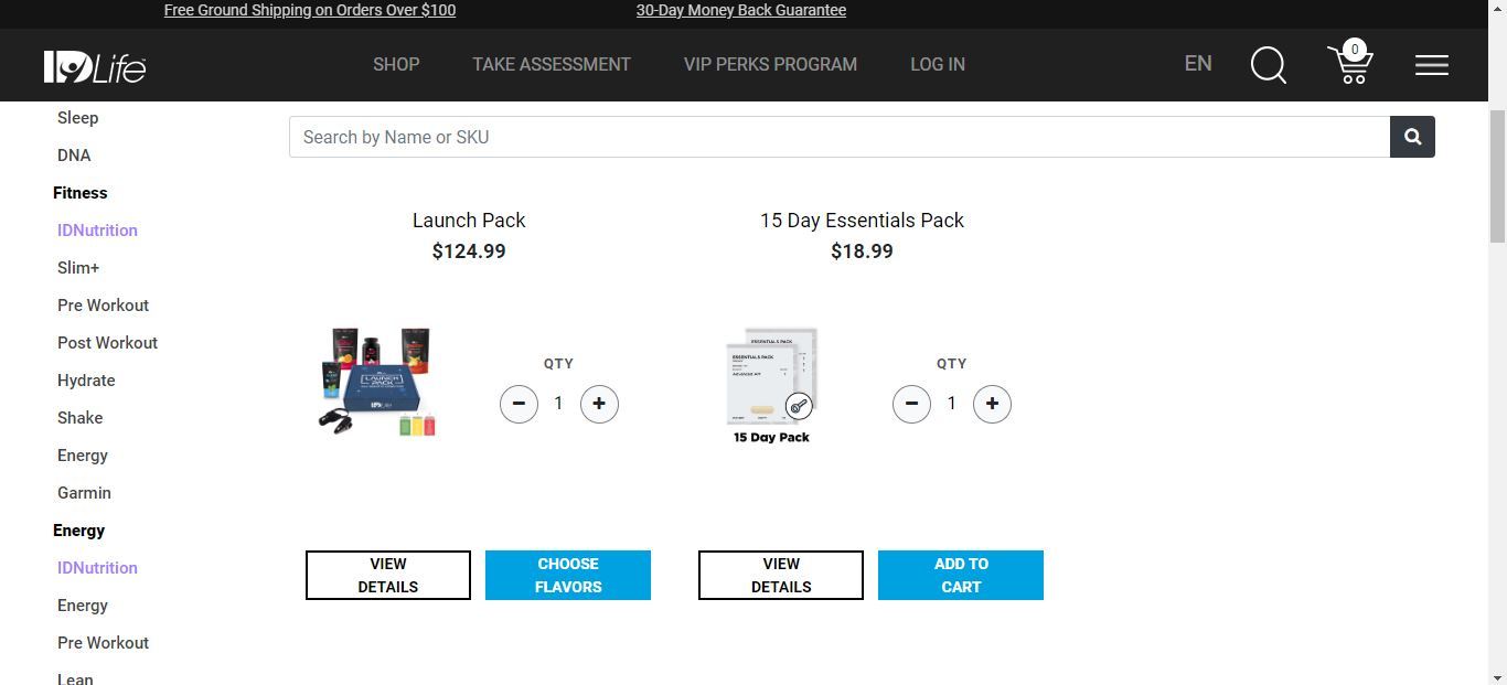 IDlife launch pack products