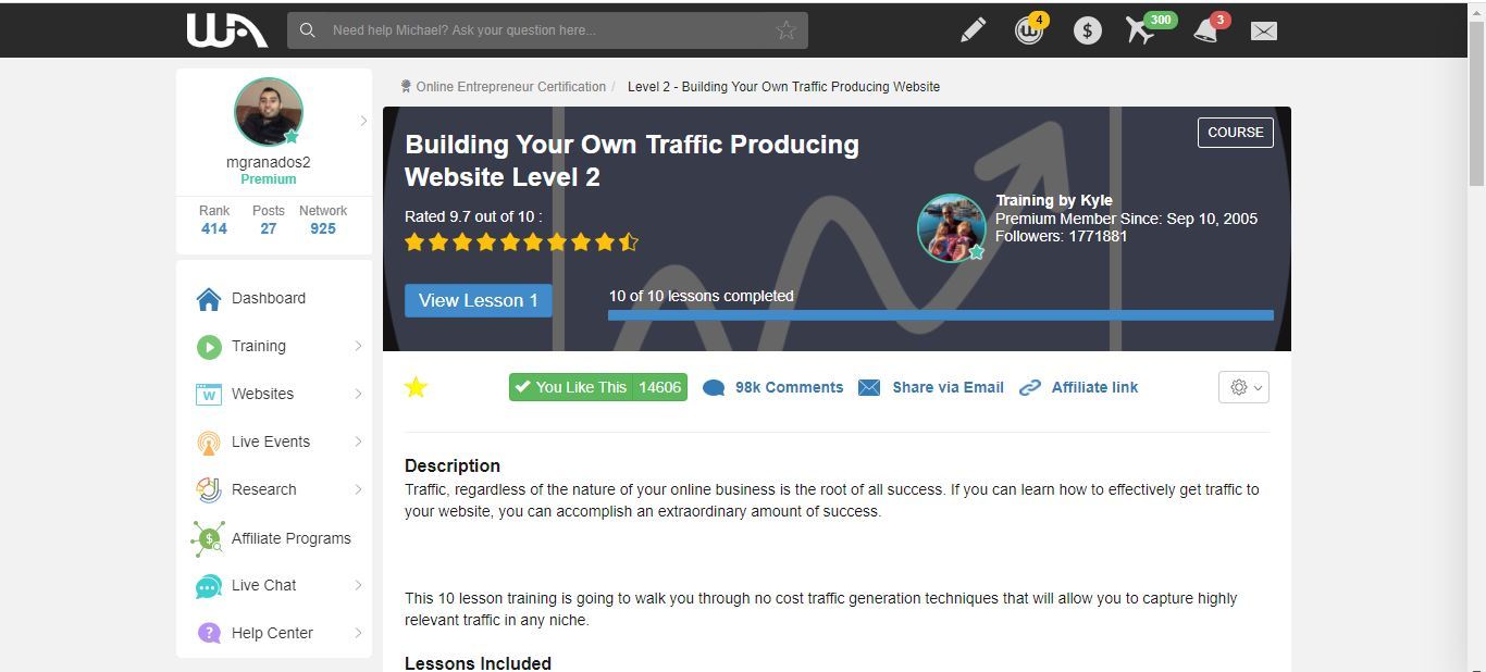 building your own traffic producing website