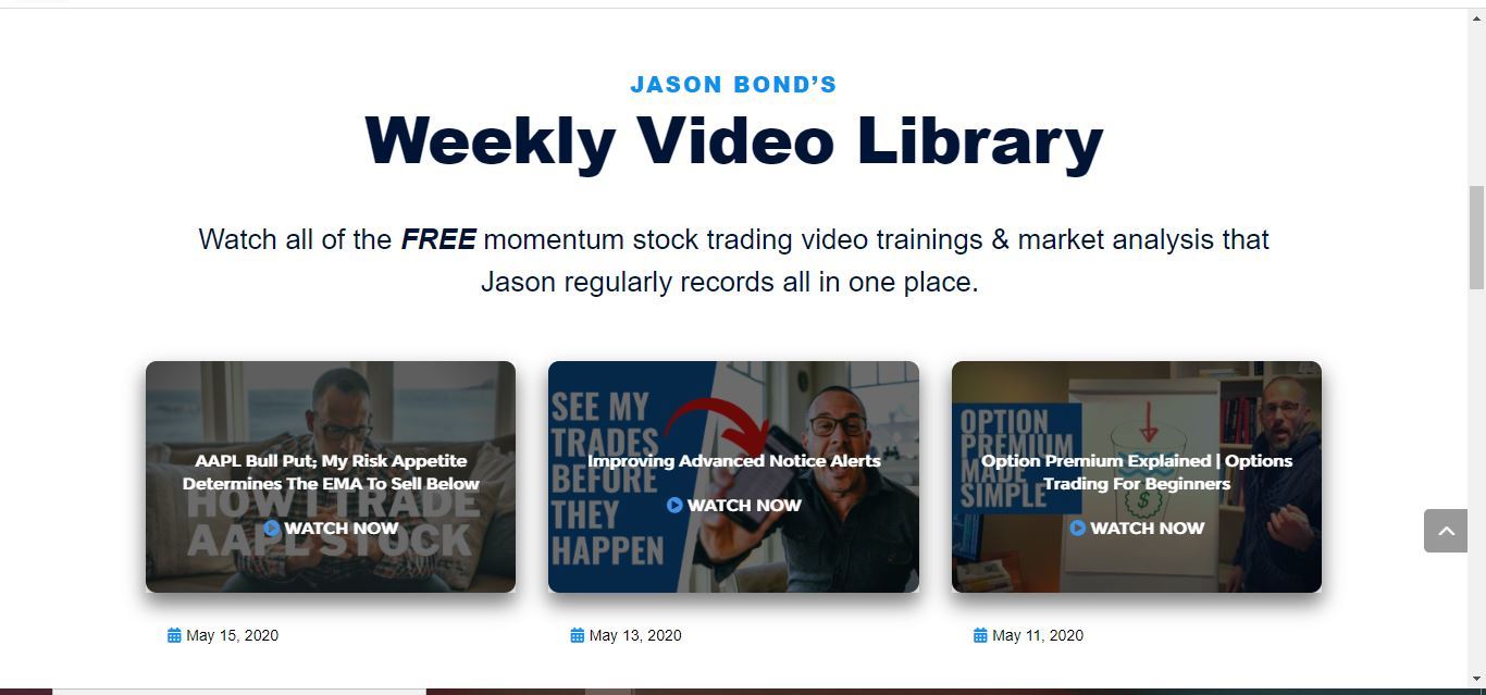 jason bond's weekly video library
