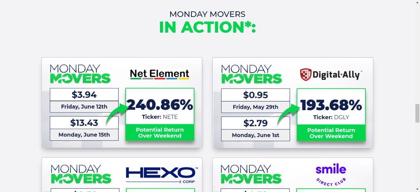monday movers in action