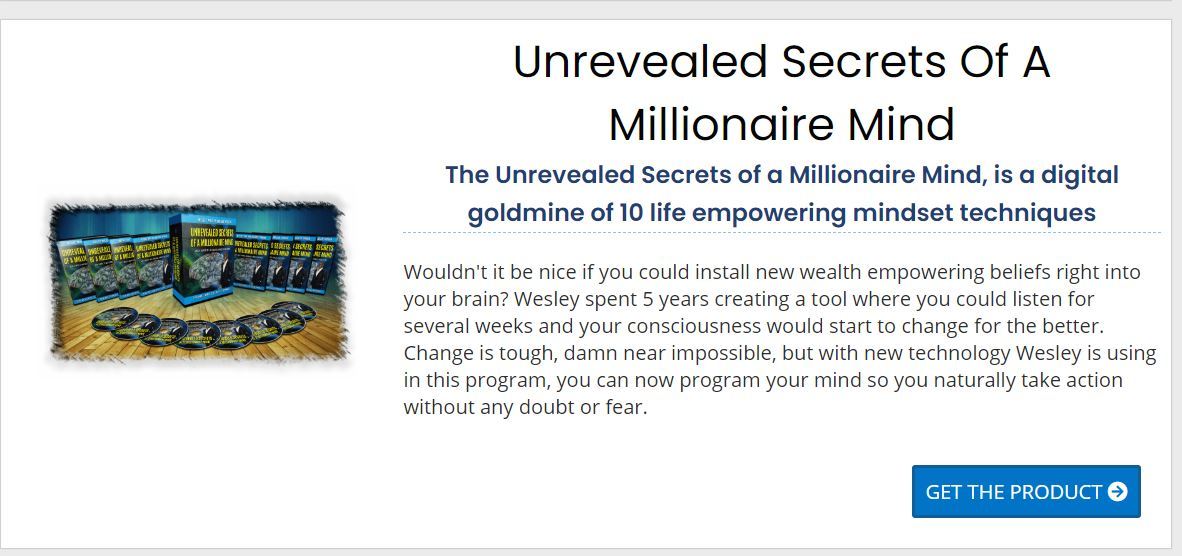 unvrevealed secrets of a millionaire mind