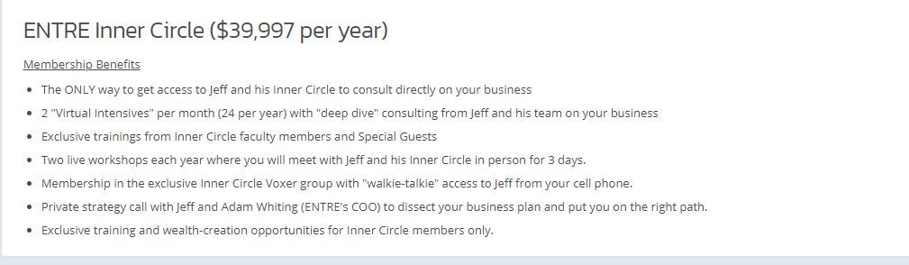 ENTRE Inner Circle ($39,997 per year)