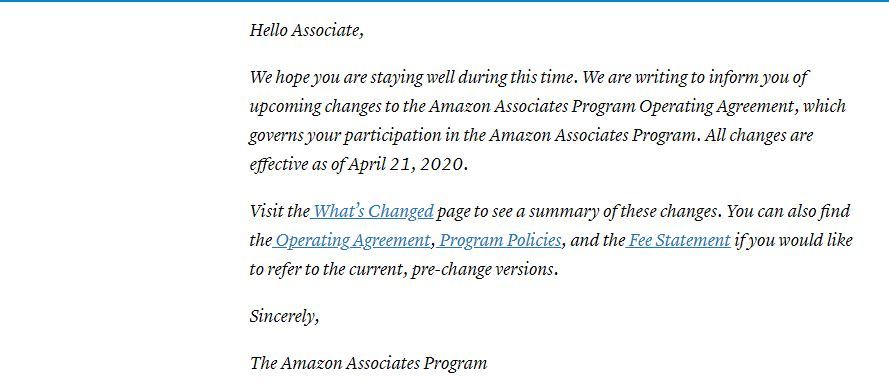 amazon associate message