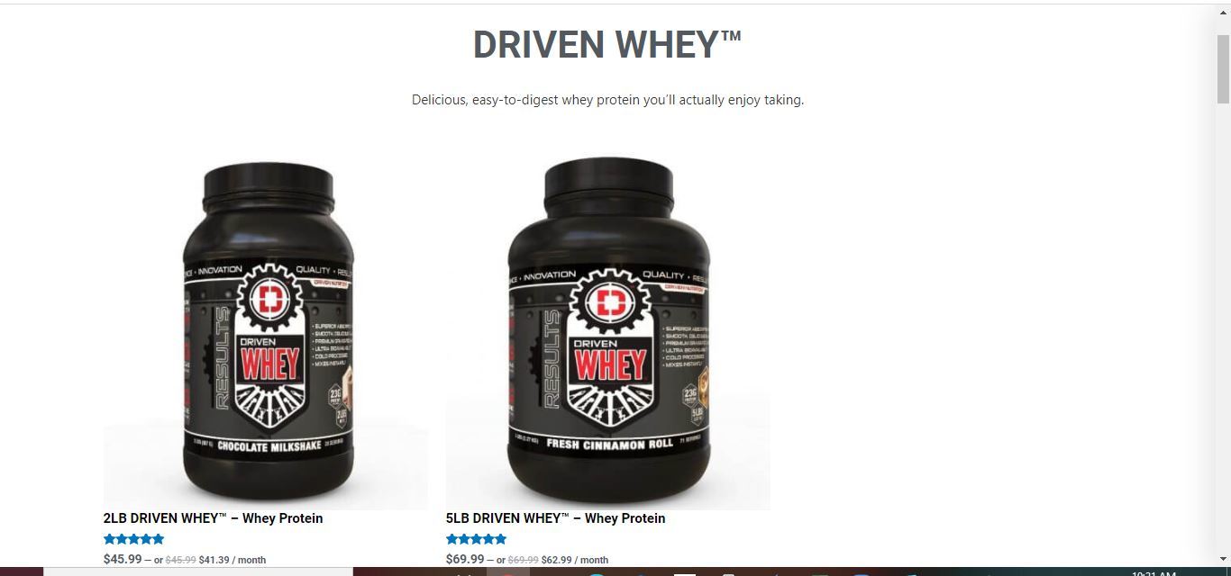 driven nutrition whey protein