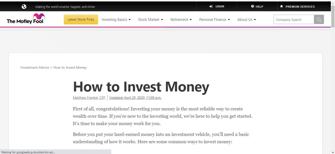motley fool how to invest money