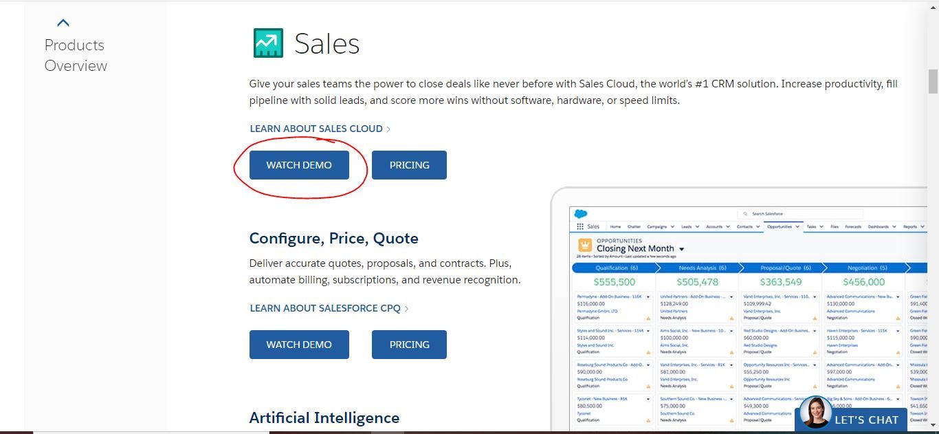 salesforce product demo