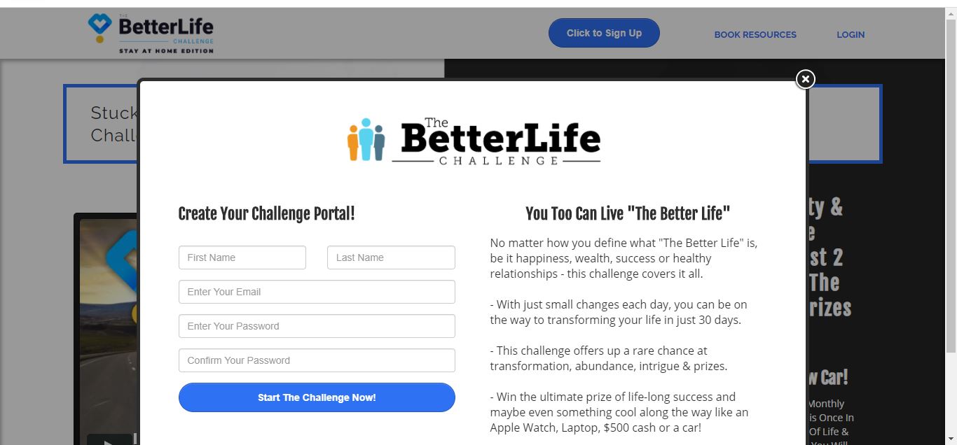 better life challenge sign up