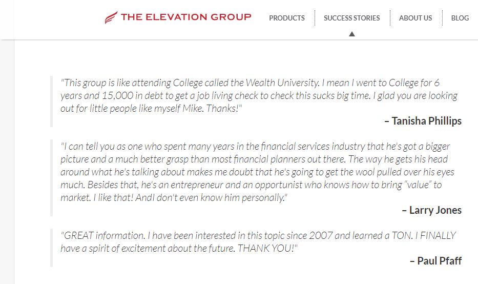 the elevation group reviews