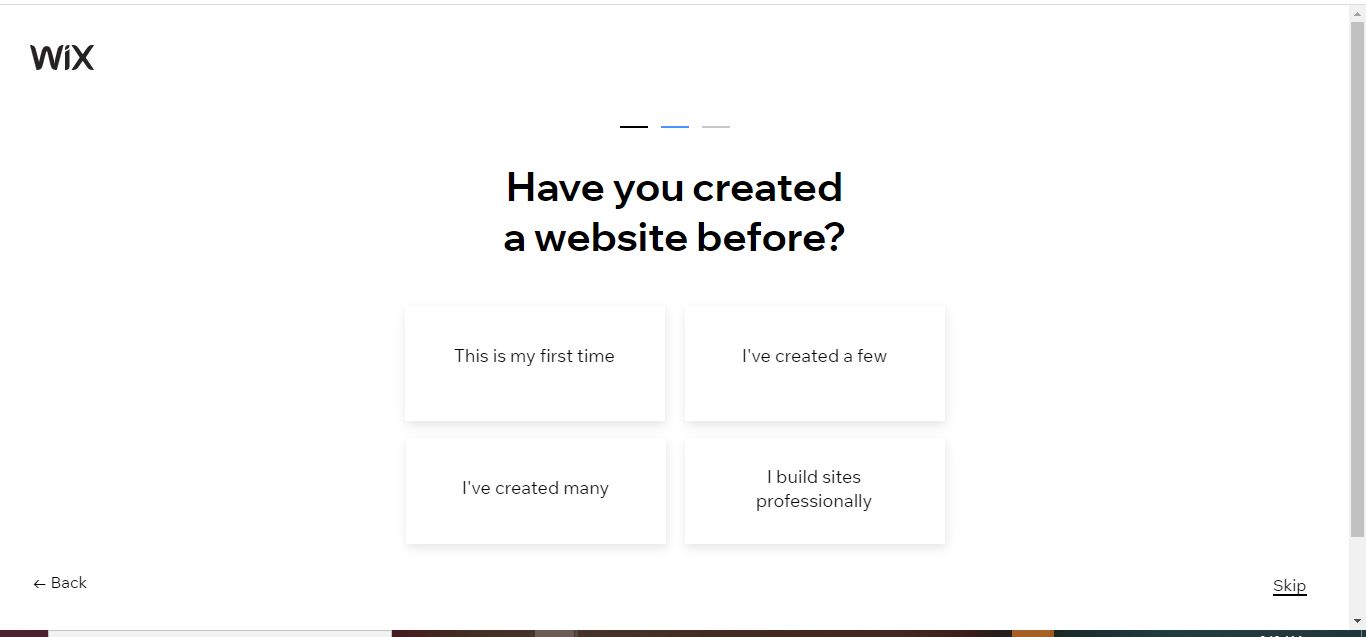 wix created website before