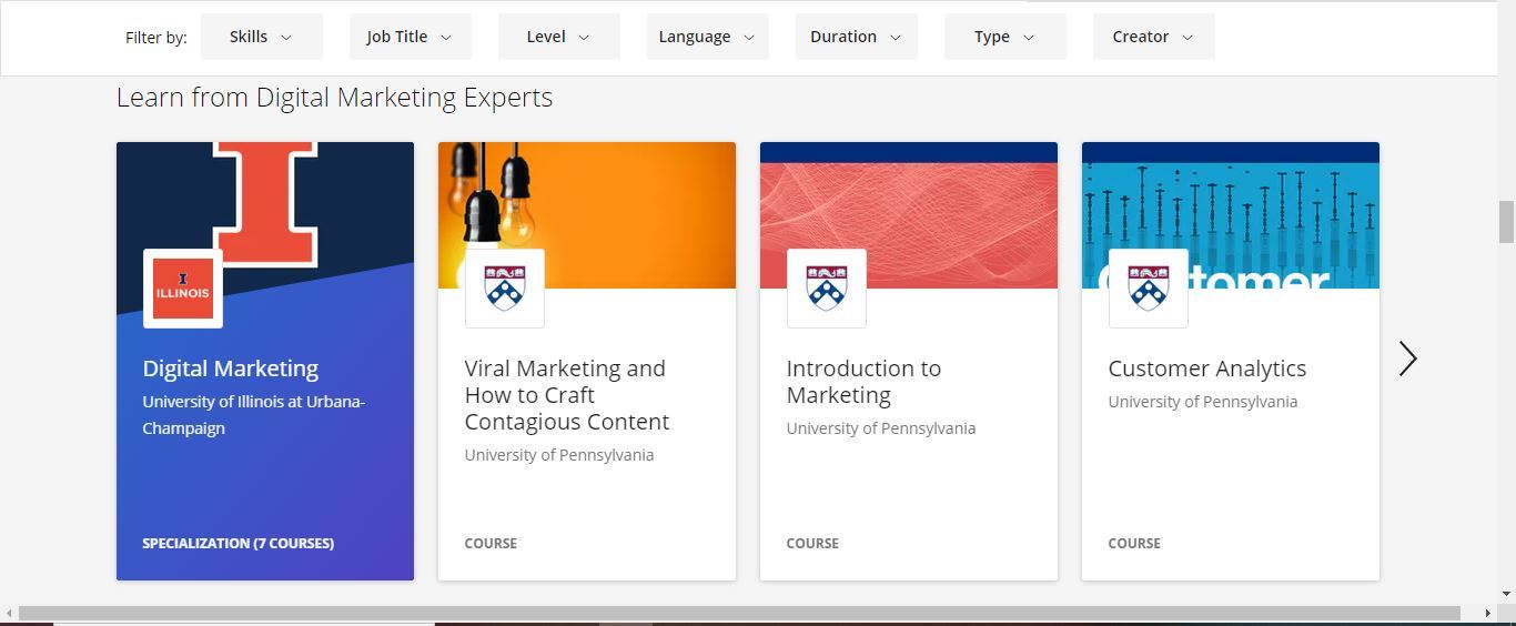 coursera learn from digital marketing experts