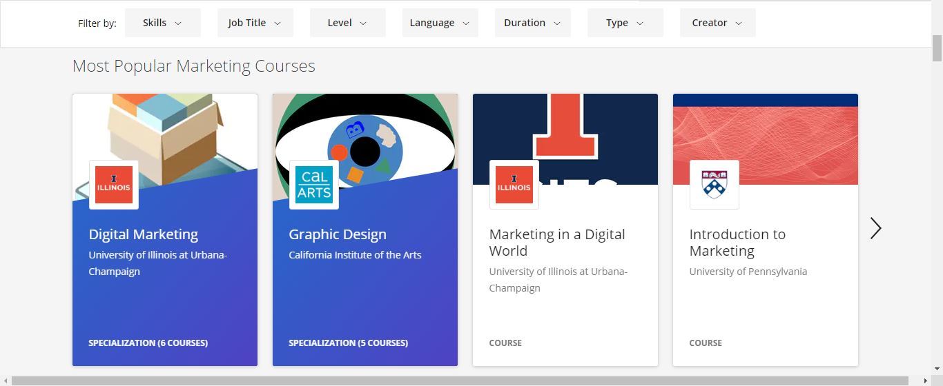 coursera most popular marketing courses