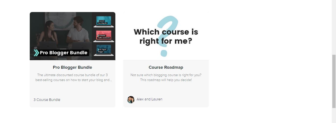 create and go featured courses