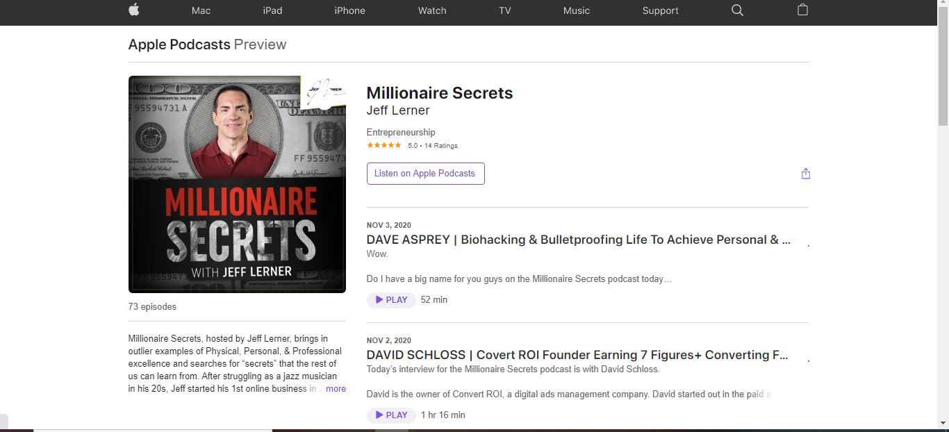 millionaire secrets podcast