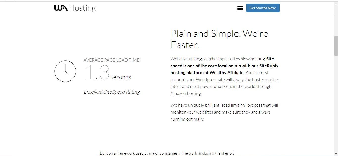 wealthy affiliate hosting speed
