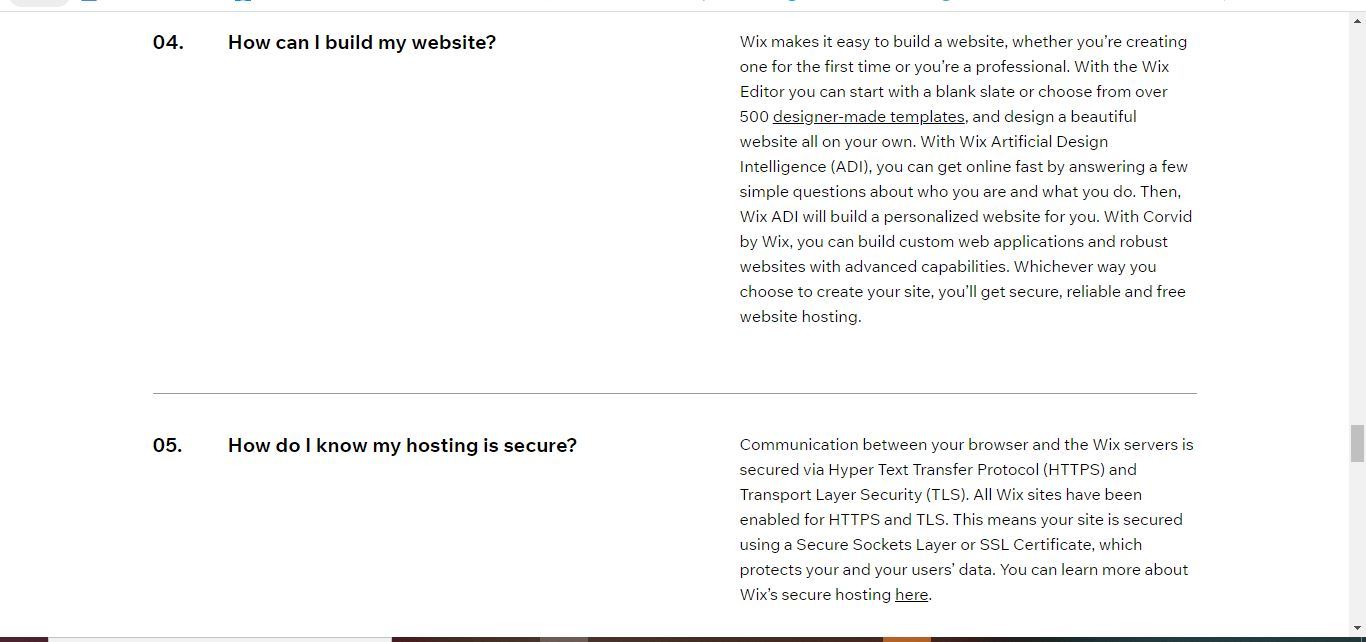 wix hosting questions