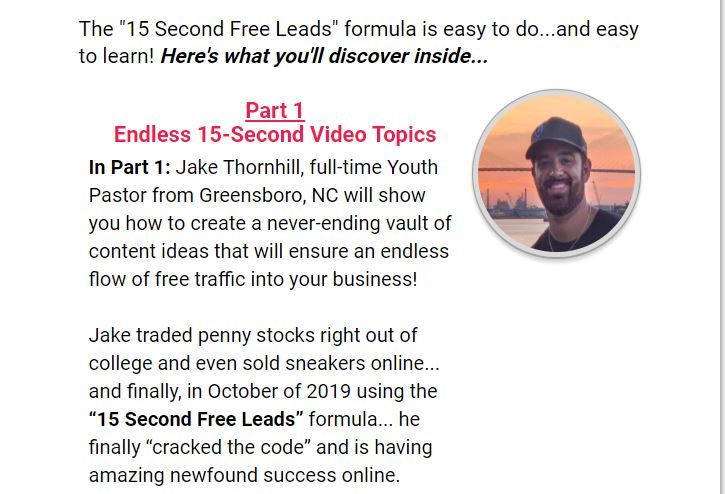 15 second free leads course