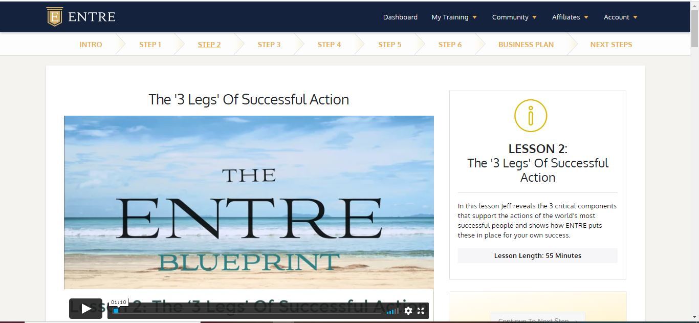 3 legs of successful action entre institute
