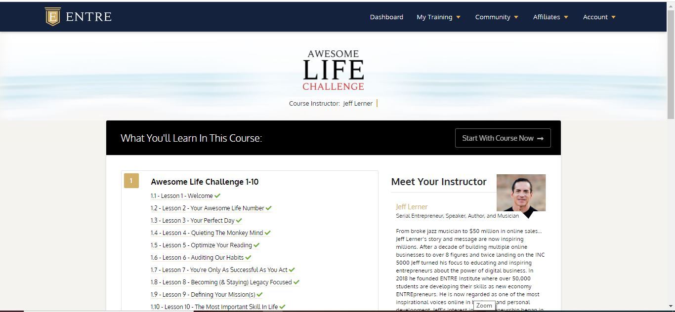 awesome life challenge entre institute