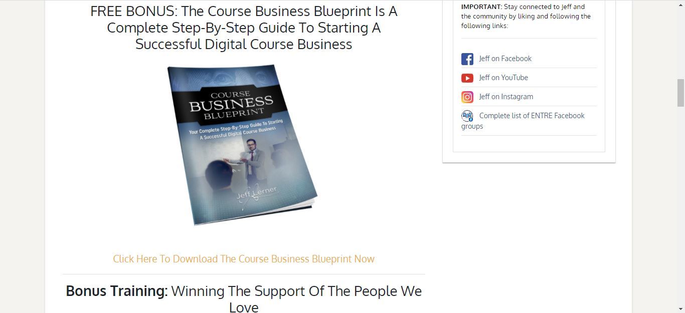 course business blueprint entre institute
