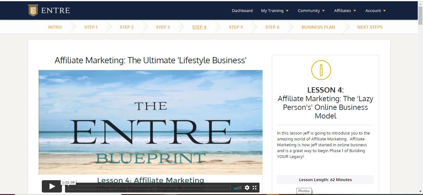 entre blueprint affiliate marketing lifestyle