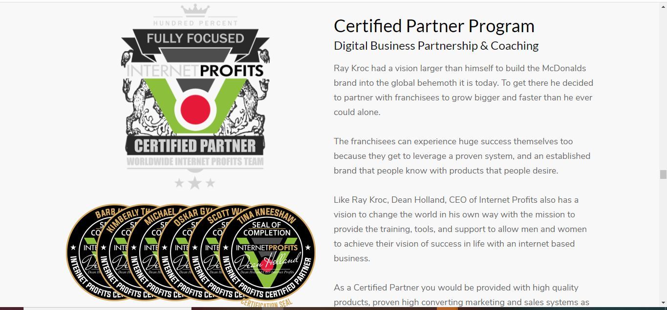 internet profits certified partner program