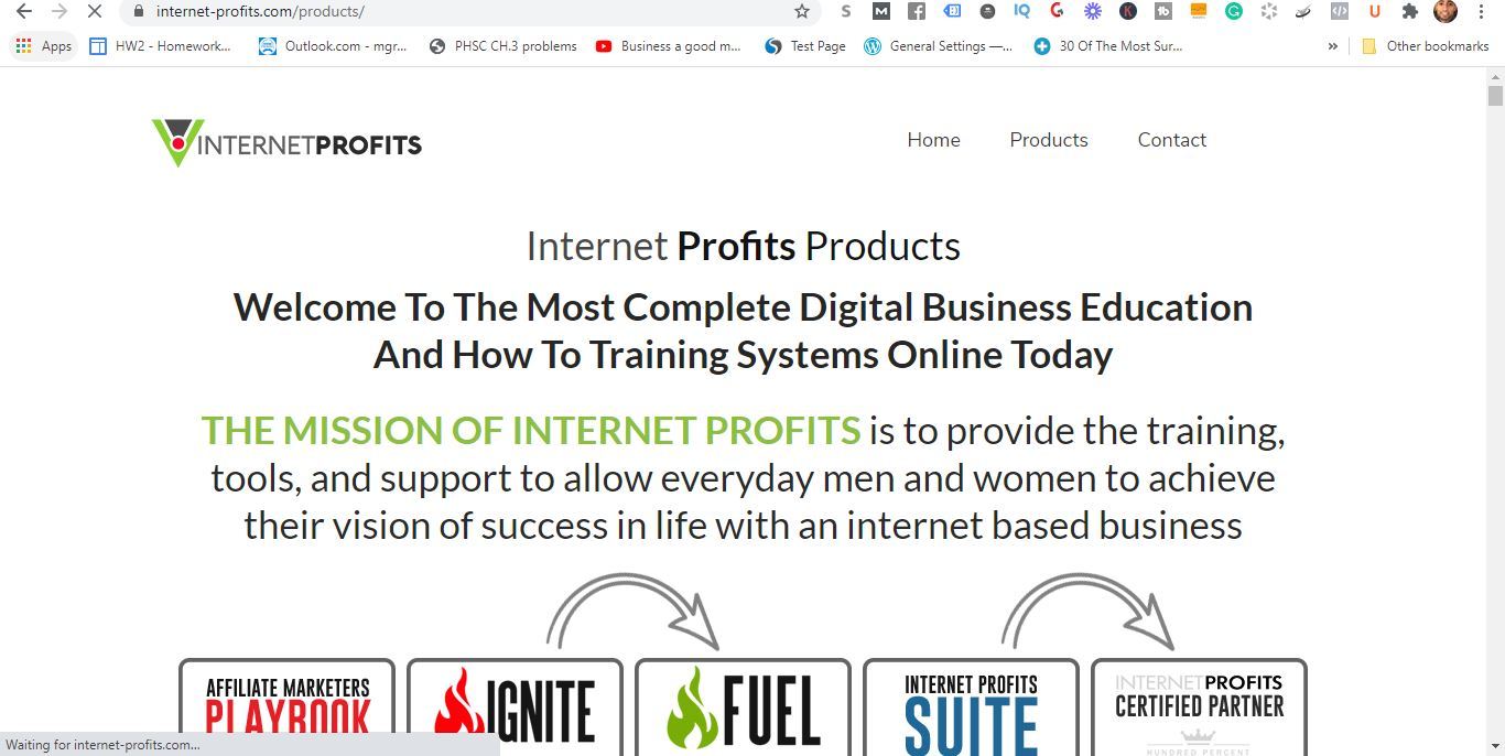 internet profits product page