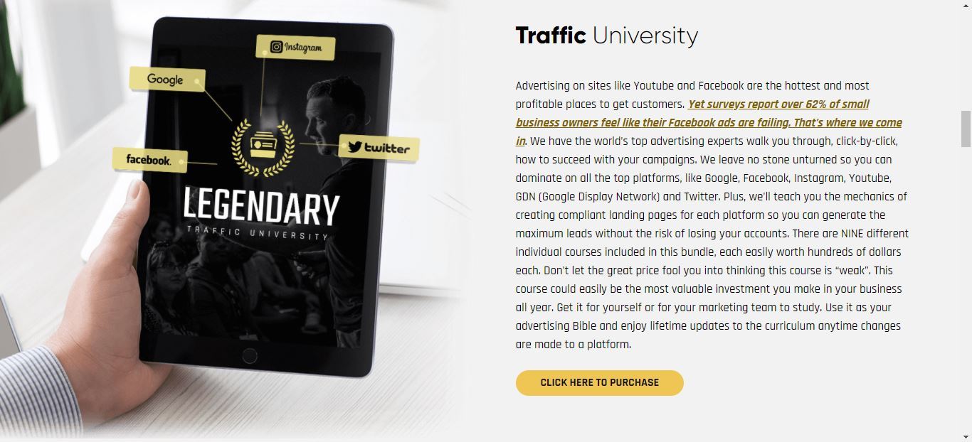 legendary marketer traffic university