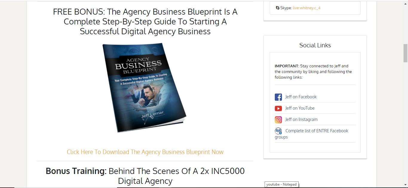 the agency business blueprint entre institute