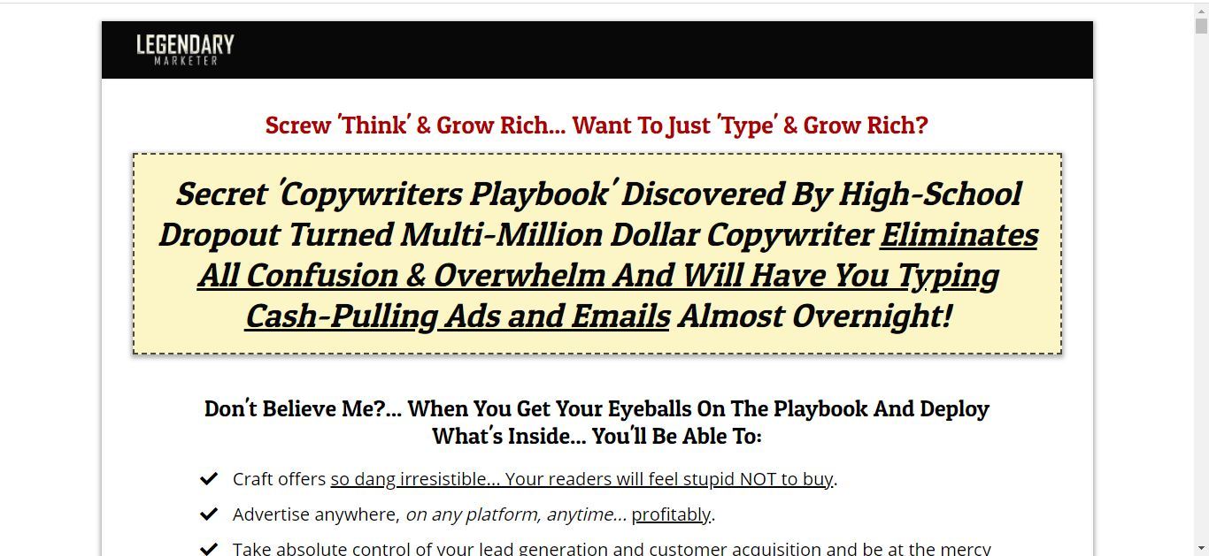 the copywriters playbook home page