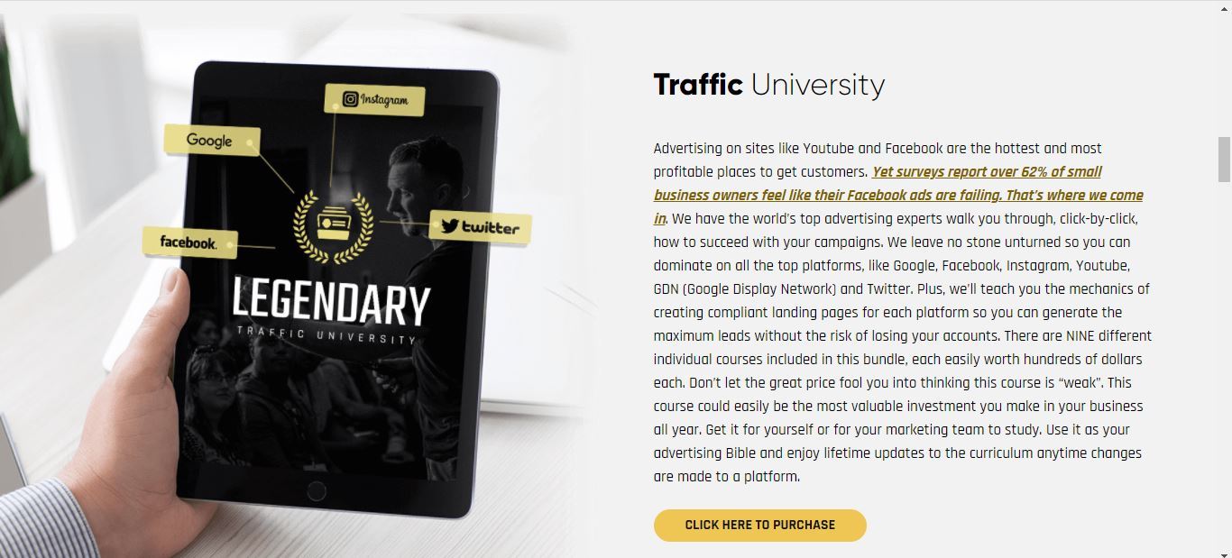 traffic university legendary marketer