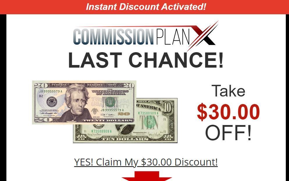 commission plan x discount