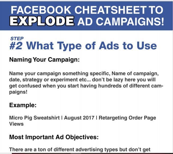 facebook cheat sheet step 2