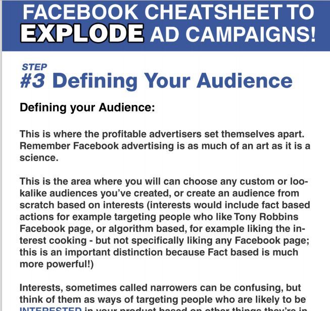 facebook cheat sheet step 3