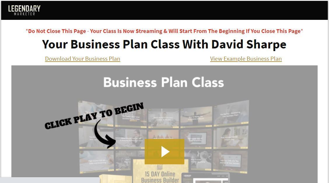 business plan class