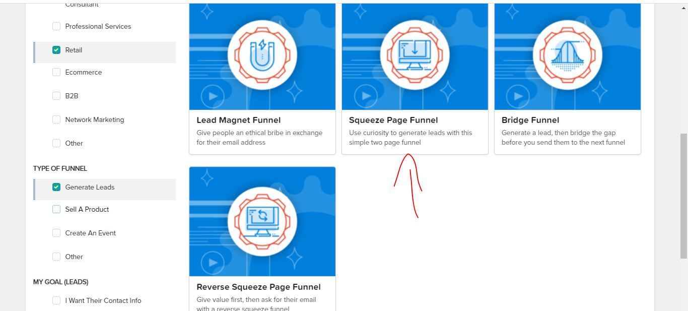 clickfunnels squeeze page funnel