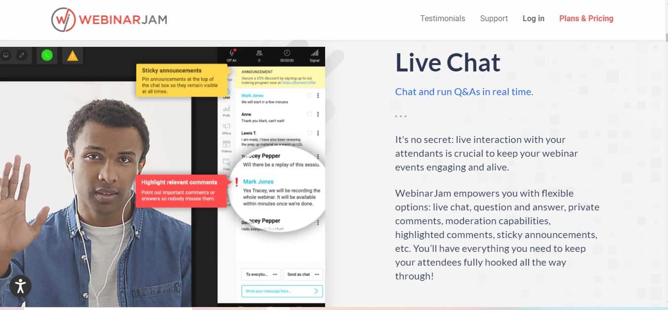 webinarjam live chat