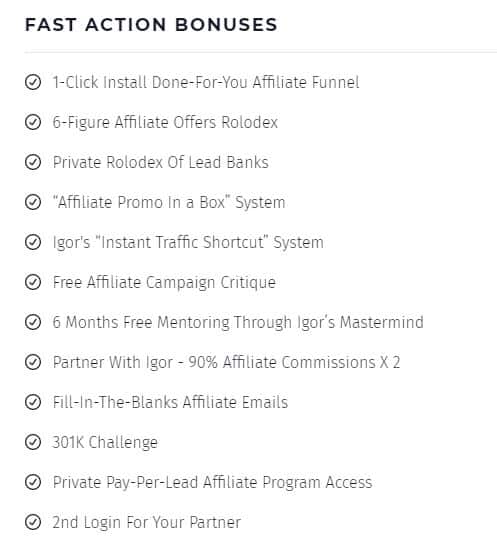 fast action bonuses