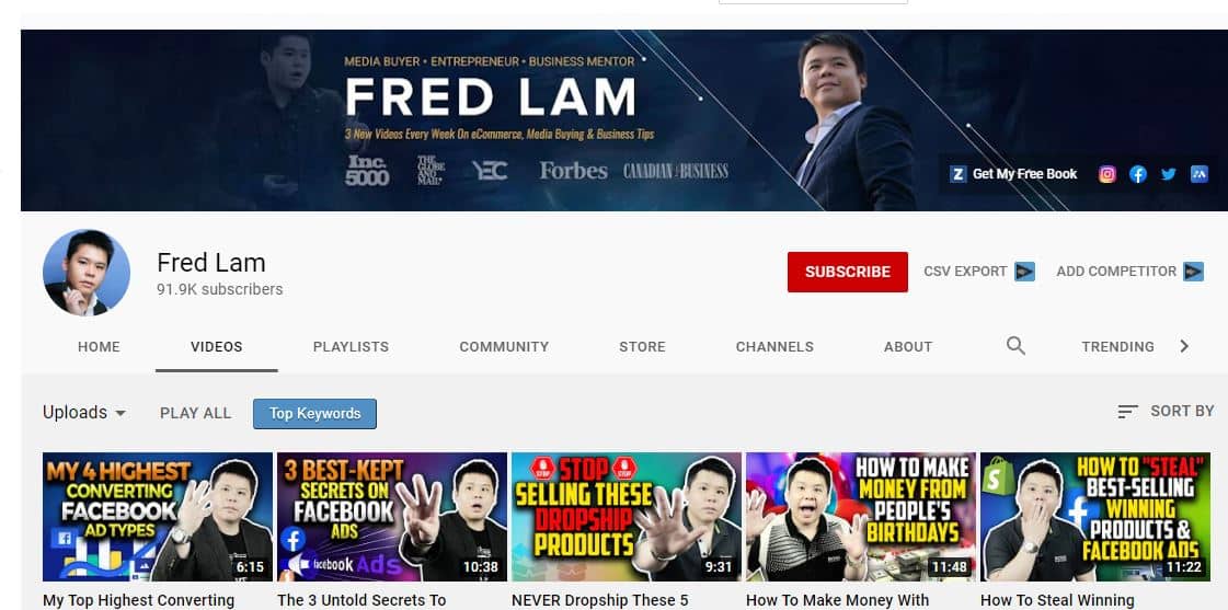 fred lam youtube